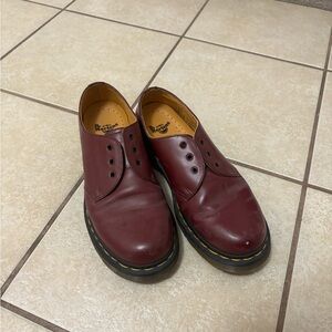 Dr. Martens Burgundy Leather Oxford Shoes